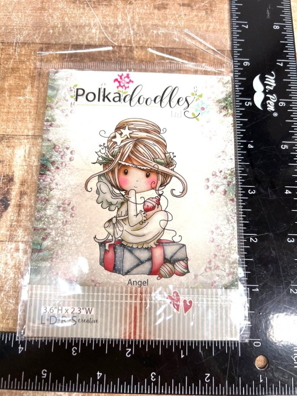 Polkadoodles Angel Rubber Stamp 3.6" H X 2.3" W LDRS Creative